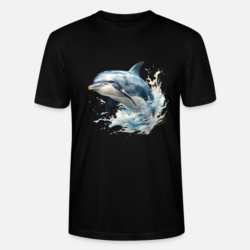Springender Delfin - Stanley/Stella Unisex Bio-T-Shirt CRAFTER - Schwarz