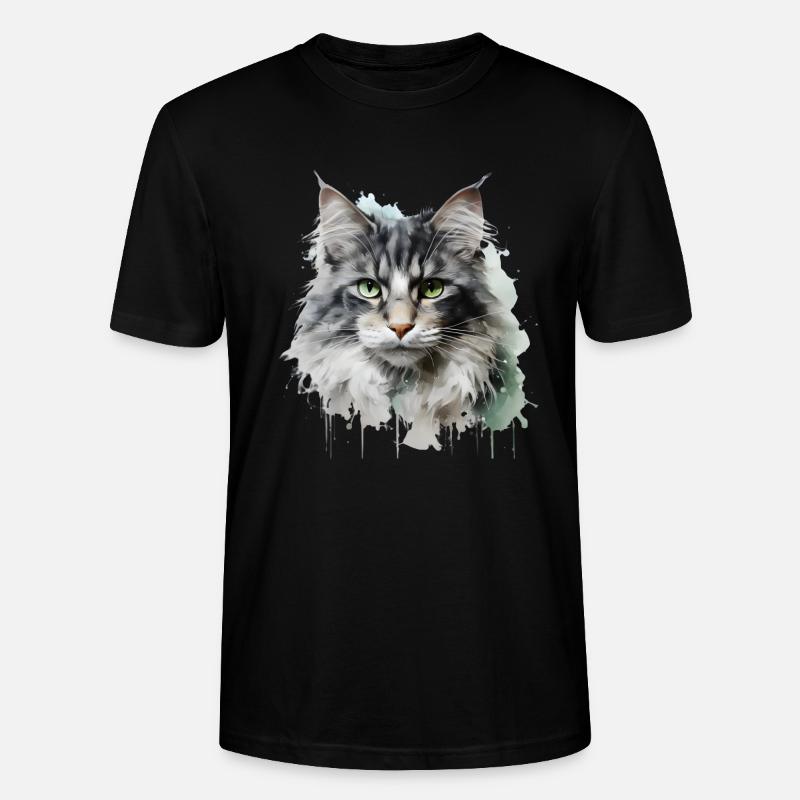 Cute Cat Face - Stanley/Stella Unisex Bio-T-Shirt CRAFTER - Schwarz