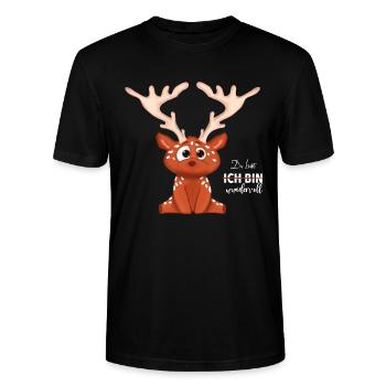 Tu es merveilleux avec des bébés cerfs - T-shirt bio CRAFTER Stanley Stella Unisexe - noir - Devant - Alina (178cm) & Michal (187cm)