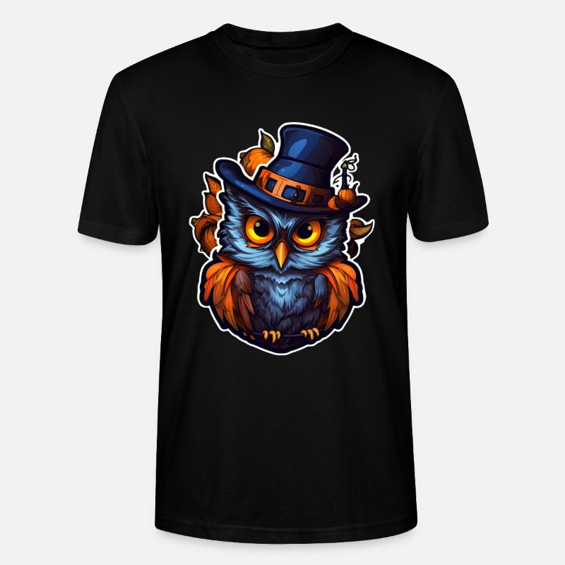 Halloween Eule - Stanley/Stella Unisex Bio-T-Shirt CRAFTER - Schwarz