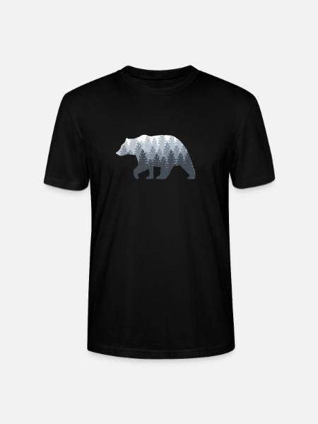 Bear Forest Nature Trees - Stanley/Stella CRAFTER Unisex Organic T-Shirt - black