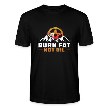 Fettverbrennung, kein Öl, Mountainbike, MTB, - Stanley/Stella Unisex Bio-T-Shirt CRAFTER - Schwarz - Vorne - Alina (178cm) & Michal (187cm)