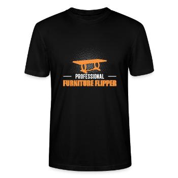 Fantastisches Möbelflipping-Geschäft für - Stanley/Stella Unisex Bio-T-Shirt CRAFTER - Schwarz - Vorne - Alina (178cm) & Michal (187cm)