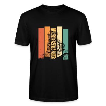 Uromastyx Agame Chemise colorée rétro Motif lézard - T-shirt bio CRAFTER Stanley Stella Unisexe - noir - Devant - Alina (178cm) & Michal (187cm)