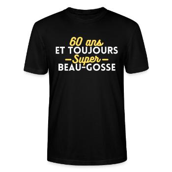 60 ans et toujours super beau gosse - T-shirt bio CRAFTER Stanley Stella Unisexe - noir - Devant - Alina (178cm) & Michal (187cm)