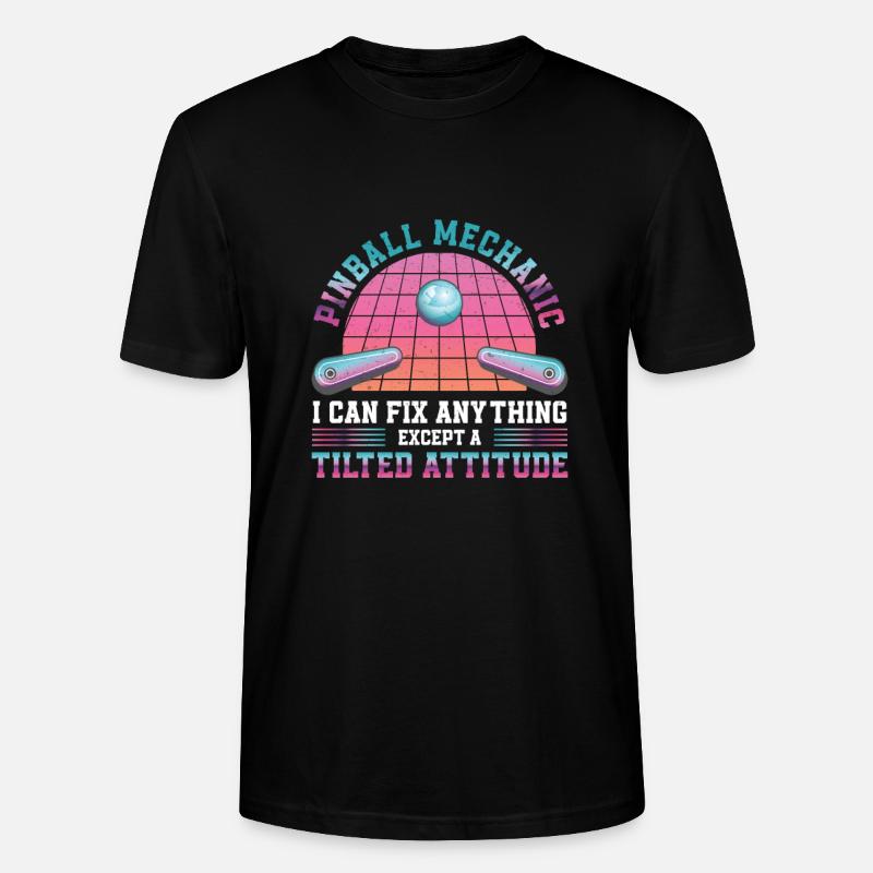 Flipper Tilted Attitude Drôle de flipper dans le - T-shirt bio CRAFTER Stanley Stella Unisexe - noir