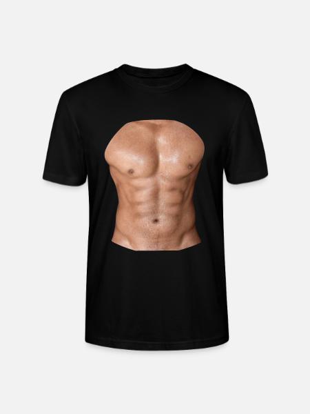 Bovenlichaam buikspier zes pack naakte gift - Stanley/Stella Uniseks bio-T-shirt CRAFTER - zwart