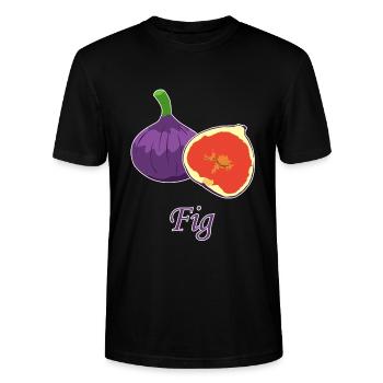 Feigen Frucht Obst gesund Comic Geschenkidee - Stanley/Stella Unisex Bio-T-Shirt CRAFTER - Schwarz - Vorne - Alina (178cm) & Michal (187cm)