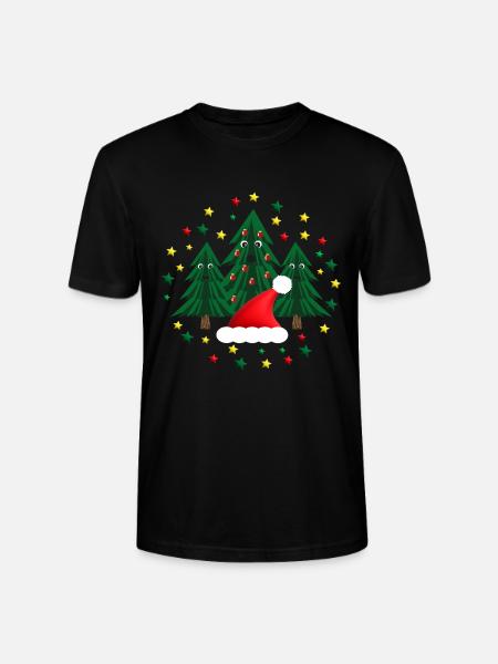 Weihnachtsmarkt Tannen mit Weihnachtsmütze. - Stanley/Stella Unisex Bio-T-Shirt CRAFTER - Schwarz