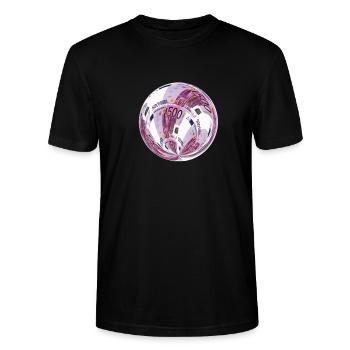 euro 500 bill - Stanley/Stella CRAFTER Unisex Organic T-Shirt - black - Front - Alina (178cm) & Michal (187cm)