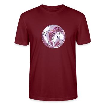 euro 500 bill - Stanley/Stella CRAFTER Unisex Organic T-Shirt - burgundy - Front - Alina (178cm) & Michal (187cm)