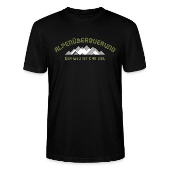Alpenüberquerung 2C - Stanley/Stella Unisex Bio-T-Shirt CRAFTER - Schwarz - Vorne - Alina (178cm) & Michal (187cm)