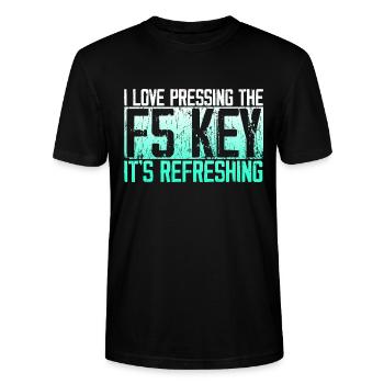 Lustiger Informatiker Spruch - Stanley/Stella Unisex Bio-T-Shirt CRAFTER - Schwarz - Vorne - Alina (178cm) & Michal (187cm)