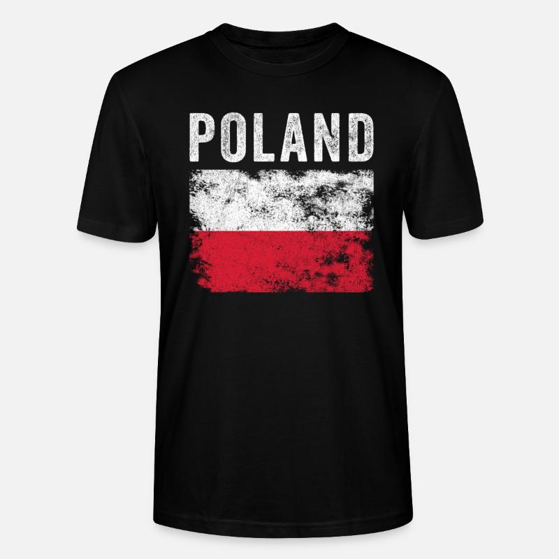 Polnische Flagge Distressed - Polnische Flagge - Stanley/Stella Unisex Bio-T-Shirt CRAFTER - Schwarz