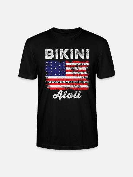 Bikini Atoll Flag Distressed Bikini Flag - Stanley/Stella CRAFTER unisex økologisk T-skjorte - svart