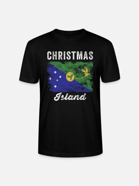 Christmas Island Flag Distressed - Stanley/Stella CRAFTER Unisex Organic T-Shirt - black
