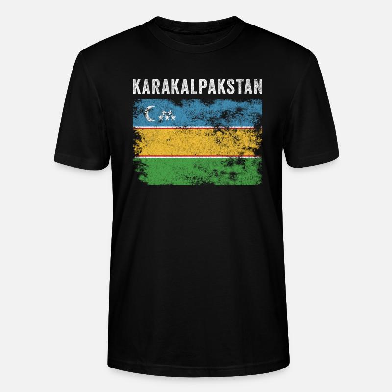 Drapeau du Karakalpakstan en détresse - T-shirt bio CRAFTER Stanley Stella Unisexe - noir