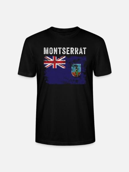 Montserrat Flag Distressed - Stanley/Stella CRAFTER Unisex Organic T-Shirt - black