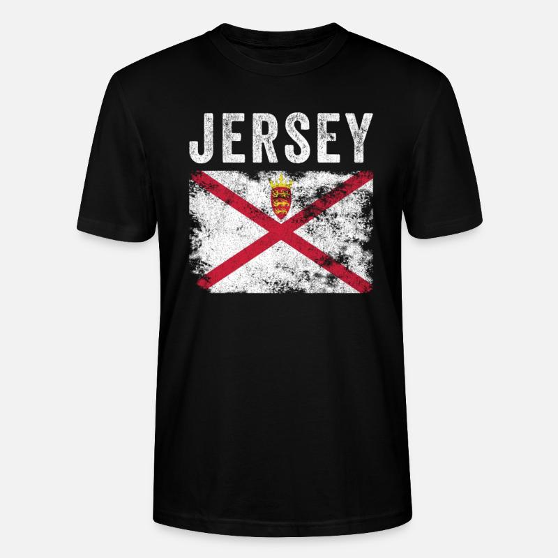 Jersey Flag Distressed - Jersey Flag - Stanley/Stella Unisex Bio-T-Shirt CRAFTER - Schwarz