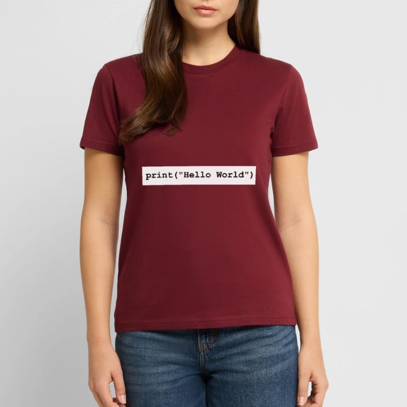 Hello World Python Entwickler Programm Geschenk Stanley/Stella Unisex Bio-T-Shirt CRAFTER