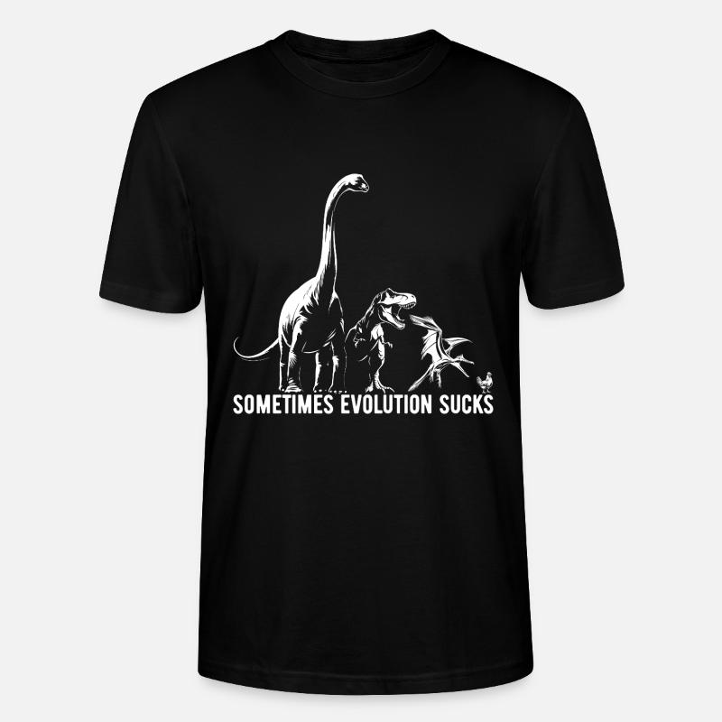 Sometimes Evolution sucks - Dinosaurier - Huhn - Stanley/Stella Unisex Bio-T-Shirt CRAFTER - Schwarz