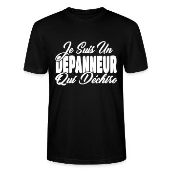depanneur qui déchire - T-shirt bio CRAFTER Stanley Stella Unisexe - noir - Devant - Alina (178cm) & Michal (187cm)