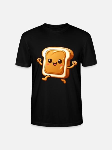 Cute Toast Cartoon Bread Funny - Stanley/Stella CRAFTER Unisex Organic T-Shirt - black