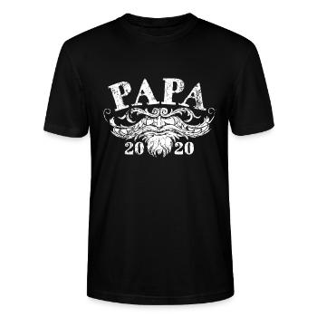 Daddy 2020 - Expectant Father - Pregnant - Stanley/Stella CRAFTER Unisex Organic T-Shirt - black - Front - Alina (178cm) & Michal (187cm)