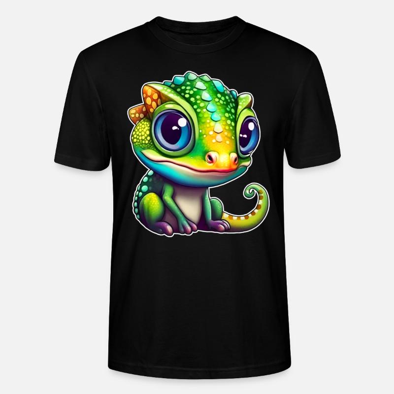 Mignon petit caméléon - T-shirt bio CRAFTER Stanley Stella Unisexe - noir