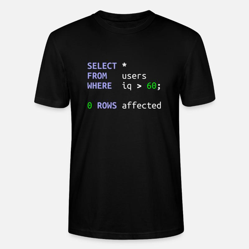 Software-Entwickler SQL Coder Geek Geschenk - Stanley/Stella Unisex Bio-T-Shirt CRAFTER - Schwarz