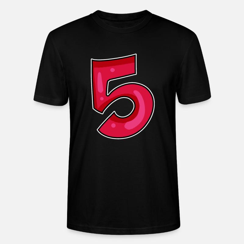 Chiffre 5 Chiffre rouge - T-shirt bio CRAFTER Stanley Stella Unisexe - noir