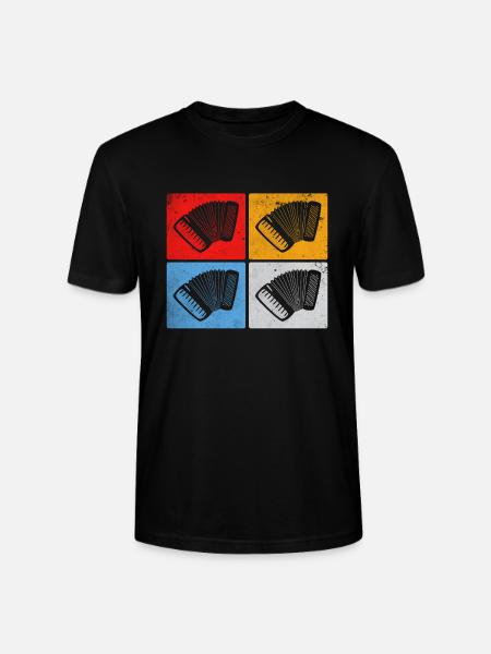 Akkordeon Retro - Stanley/Stella Unisex Bio-T-Shirt CRAFTER - Schwarz
