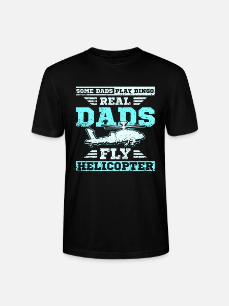 Dads fly helicopter - Stanley/Stella CRAFTER Unisex Organic T-Shirt - black