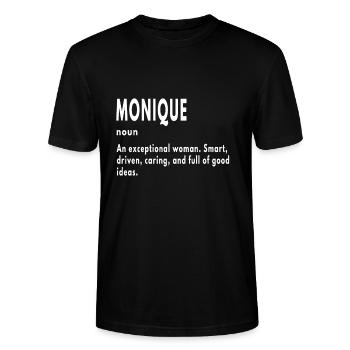 Monique Gifts Noun An Exceptional Woman - Stanley/Stella CRAFTER Unisex Organic T-Shirt - black - Front - Alina (178cm) & Michal (187cm)