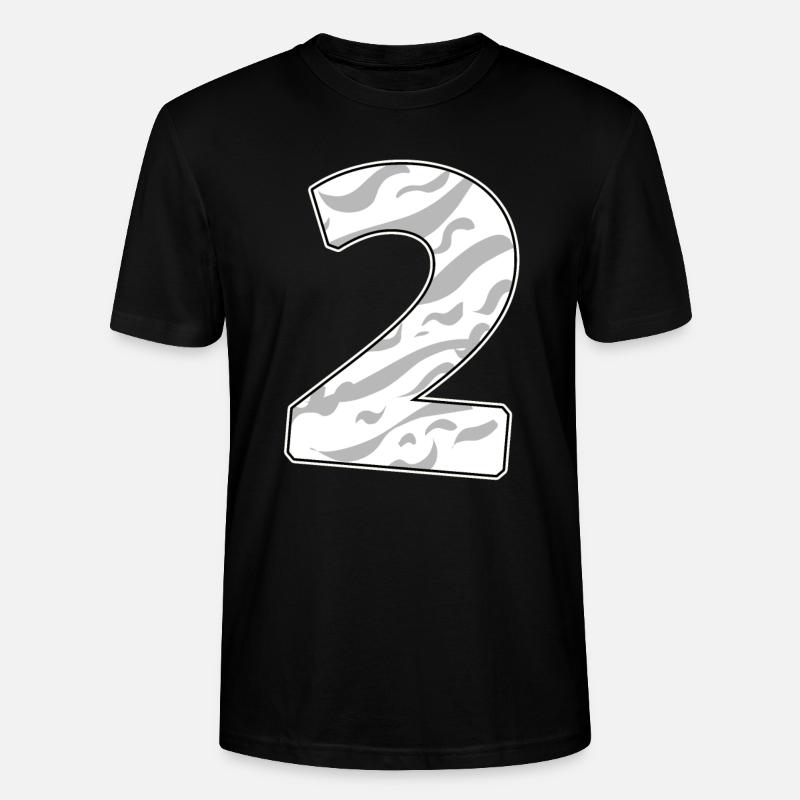 Numéro 2 Chiffre numérique - T-shirt bio CRAFTER Stanley Stella Unisexe - noir