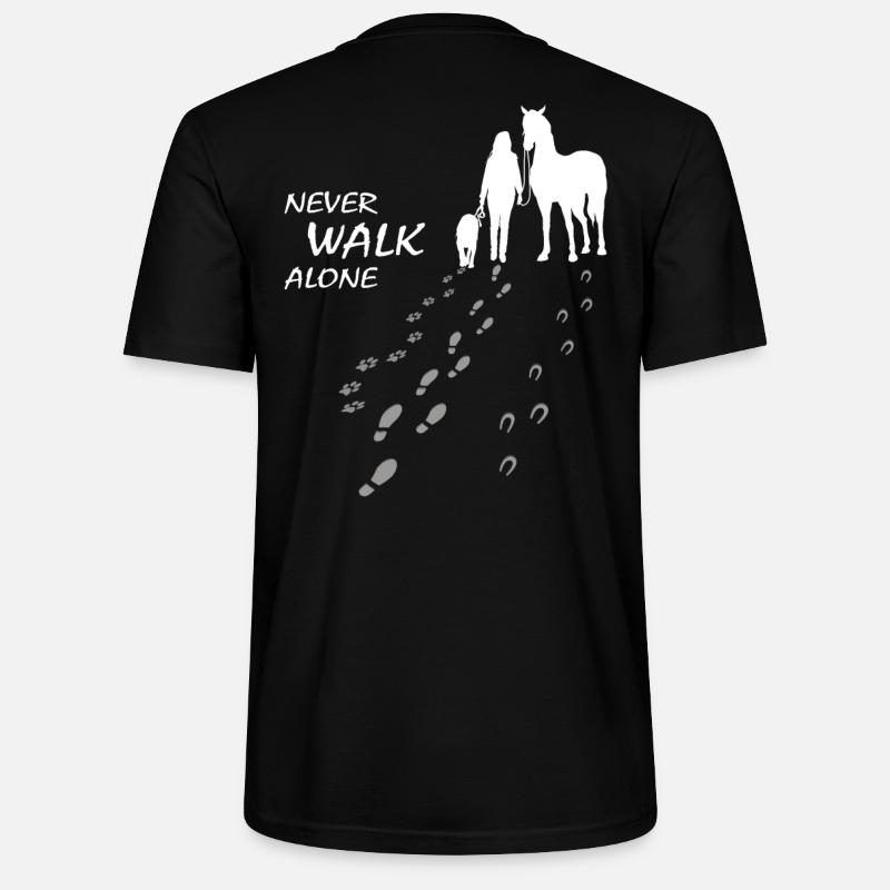 Hund Pferd Reiterin - Never walk alone, gemeinsam - Stanley/Stella Unisex Bio-T-Shirt CRAFTER - Schwarz