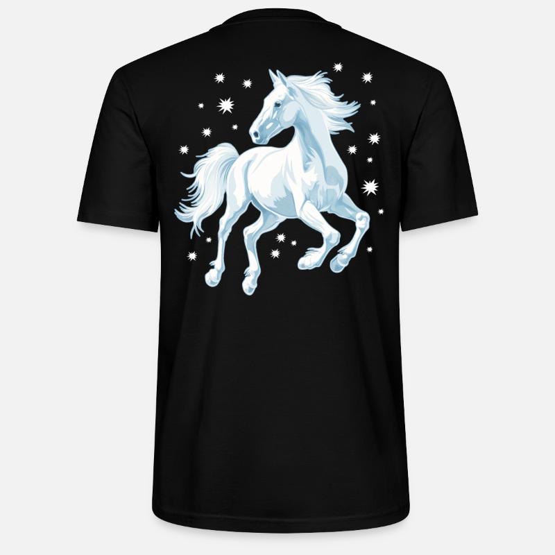 Pferd mit Sternen - Stanley/Stella Unisex Bio-T-Shirt CRAFTER - Schwarz