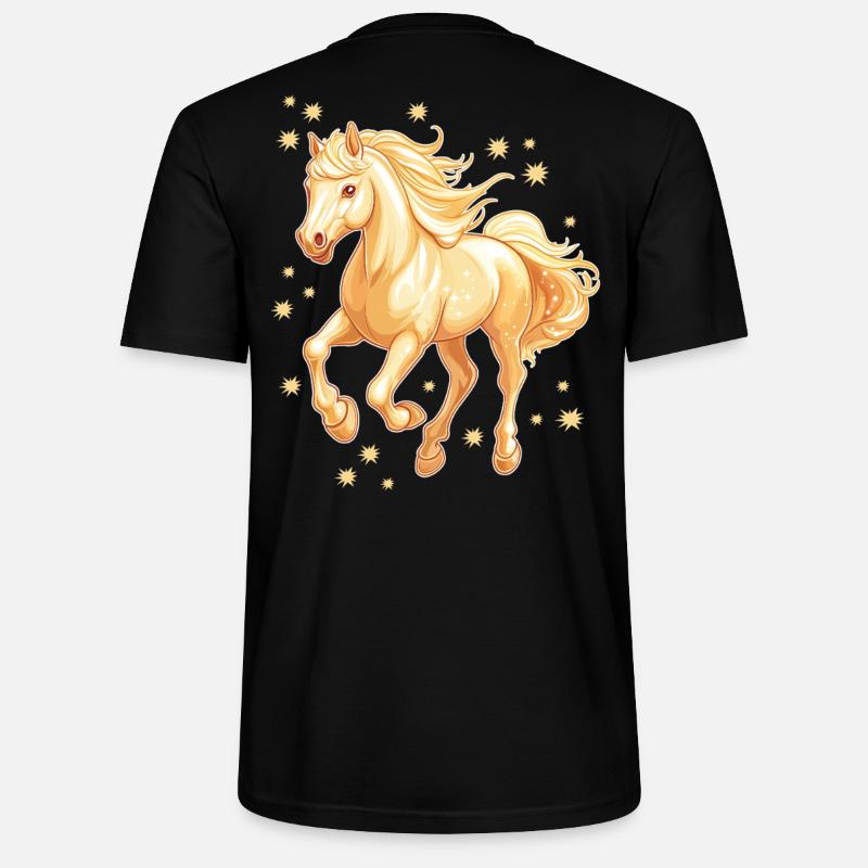 Pferd mit Sternen - Stanley/Stella Unisex Bio-T-Shirt CRAFTER - Schwarz