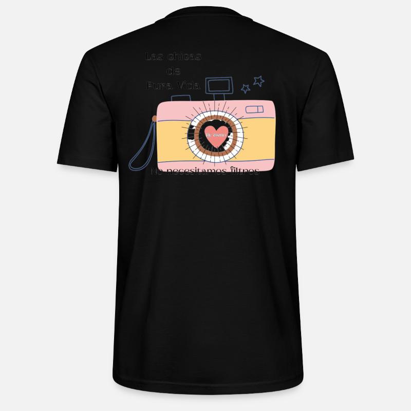 Retro-Kamera mit positiver Botschaft - Stanley/Stella Unisex Bio-T-Shirt CRAFTER - Schwarz