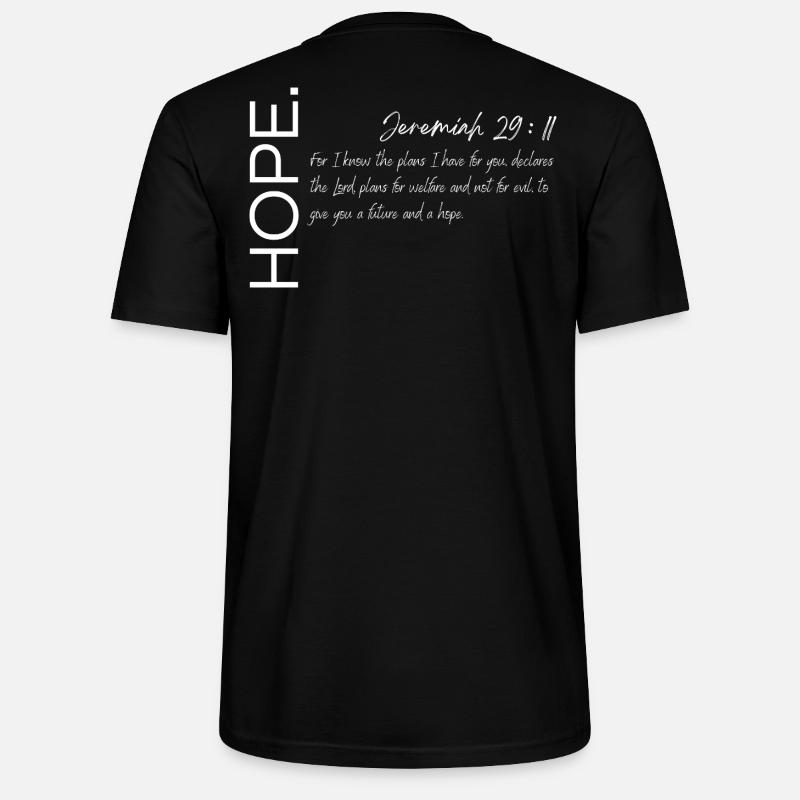 L’espoir - Jérémie 29:11 Conception chrétienne - T-shirt bio CRAFTER Stanley Stella Unisexe - noir