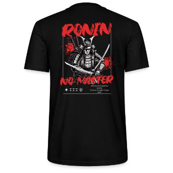 Ronin – No Master Samurai Streetwear - Stanley/Stella Unisex Bio-T-Shirt CRAFTER - Schwarz - Hinten - Michal (187cm)