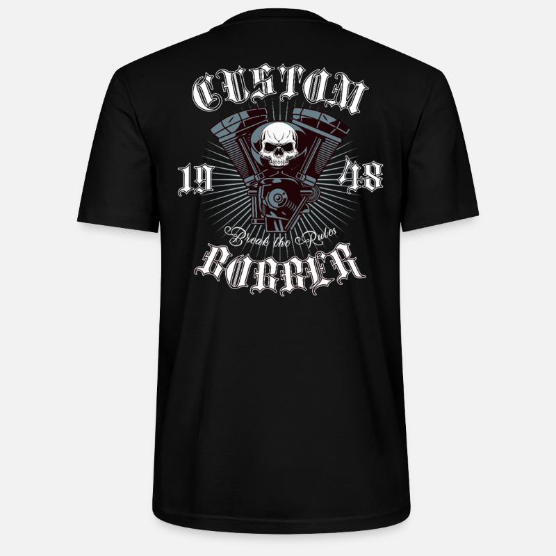 Bobber Chopper Motorcycle Design - Stanley/Stella CRAFTER Unisex Organic T-Shirt - black