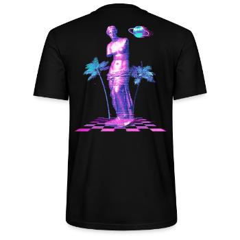 Statue Vaporwave House Techno Trance Festival - Stanley/Stella Unisex Bio-T-Shirt CRAFTER - Schwarz - Hinten - Michal (187cm)