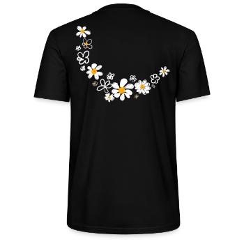 Guirlande florale - T-shirt bio CRAFTER Stanley Stella Unisexe - noir - Dos - Michal (187cm)