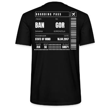 Minimalist Travel Boarding Pass - Stanley/Stella CRAFTER Unisex Organic T-Shirt - black - Back - Michal (187cm)