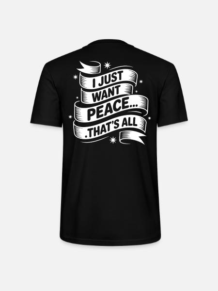 Ich will Frieden - Stanley/Stella Unisex Bio-T-Shirt CRAFTER - Schwarz