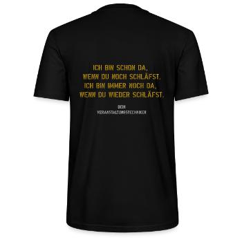 Veranstaltungstechniker - ständig schlaflos - Stanley/Stella Unisex Bio-T-Shirt CRAFTER - Schwarz - Hinten - Michal (187cm)