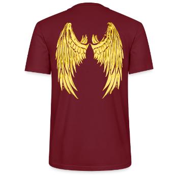 2reborn Angel Wings Angel Fluegel Sky Hoelle ge - Stanley/Stella CRAFTER Unisex Organic T-Shirt - burgundy - Back - Michal (187cm)