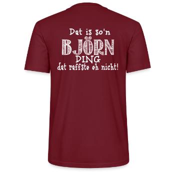 Björn - Stanley/Stella Unisex Bio-T-Shirt CRAFTER - Burgunderrot - Hinten - Michal (187cm)