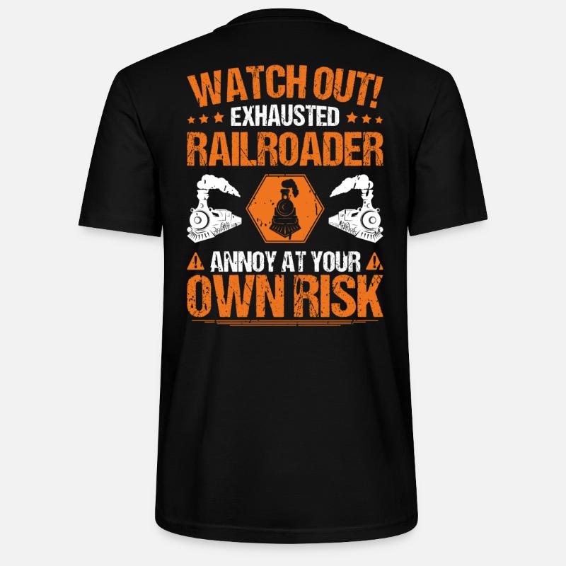 Eisenbahner Triebfahrzeugführer Railroader - Stanley/Stella Unisex Bio-T-Shirt CRAFTER - Schwarz